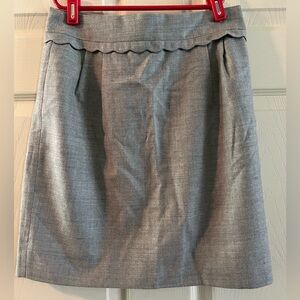 J. Crew Gray Ruffled Pencil Skirt for Work